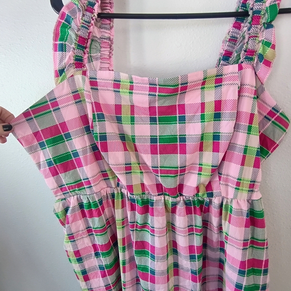 Torrid Women’s 2X Pink Plaid Smocked Summer Sundress Cottagecore Plus - Picture 4 of 11